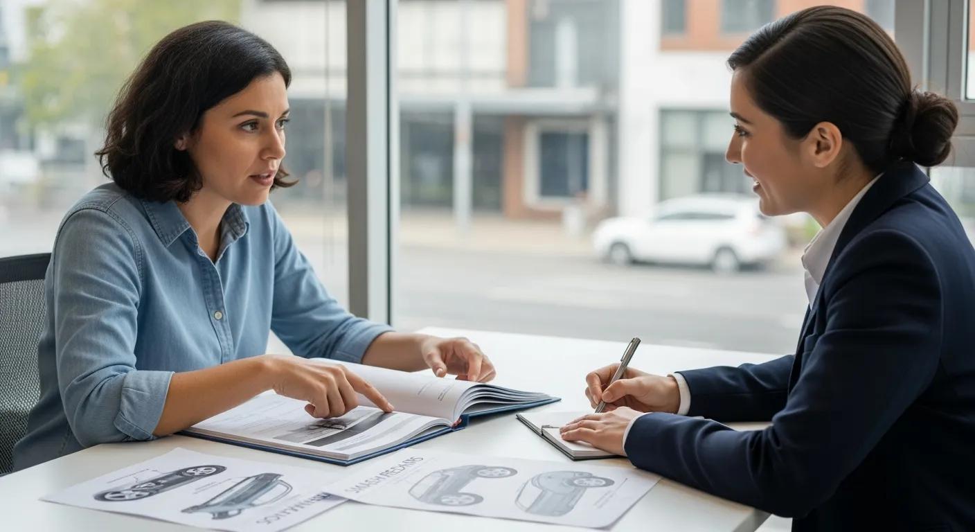 Person discussing insurance claim process for smash repairs with a representative